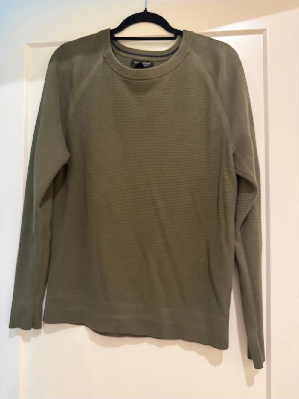 Men's Olive Crewneck Knit Sweater